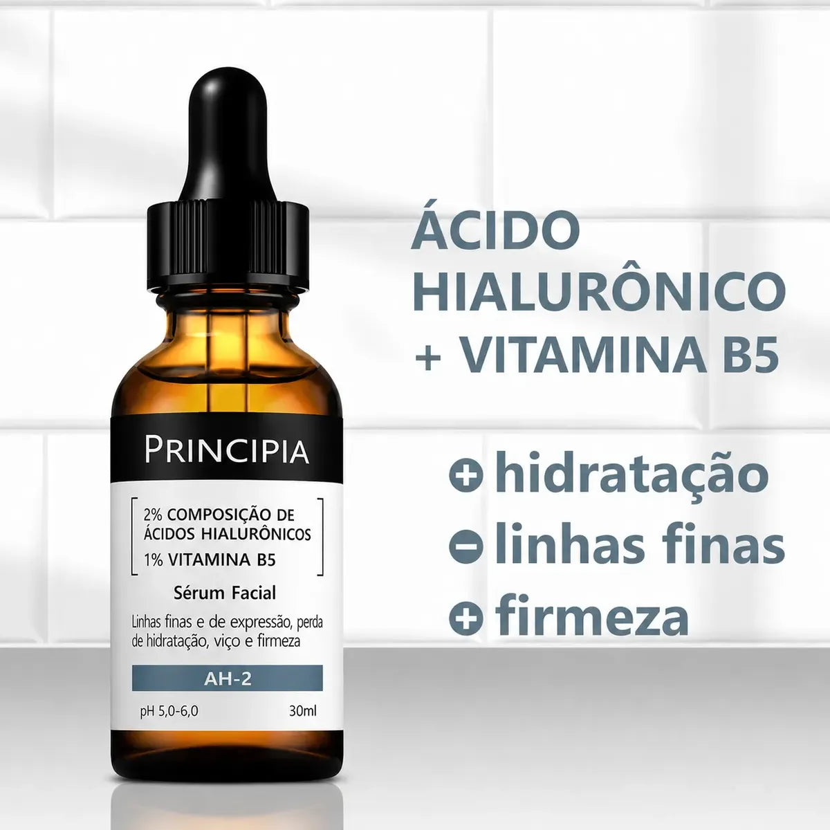 Sérum Facial Principia AH-2 Ácido Hialurônico 2% + Vitamina B5 30ml