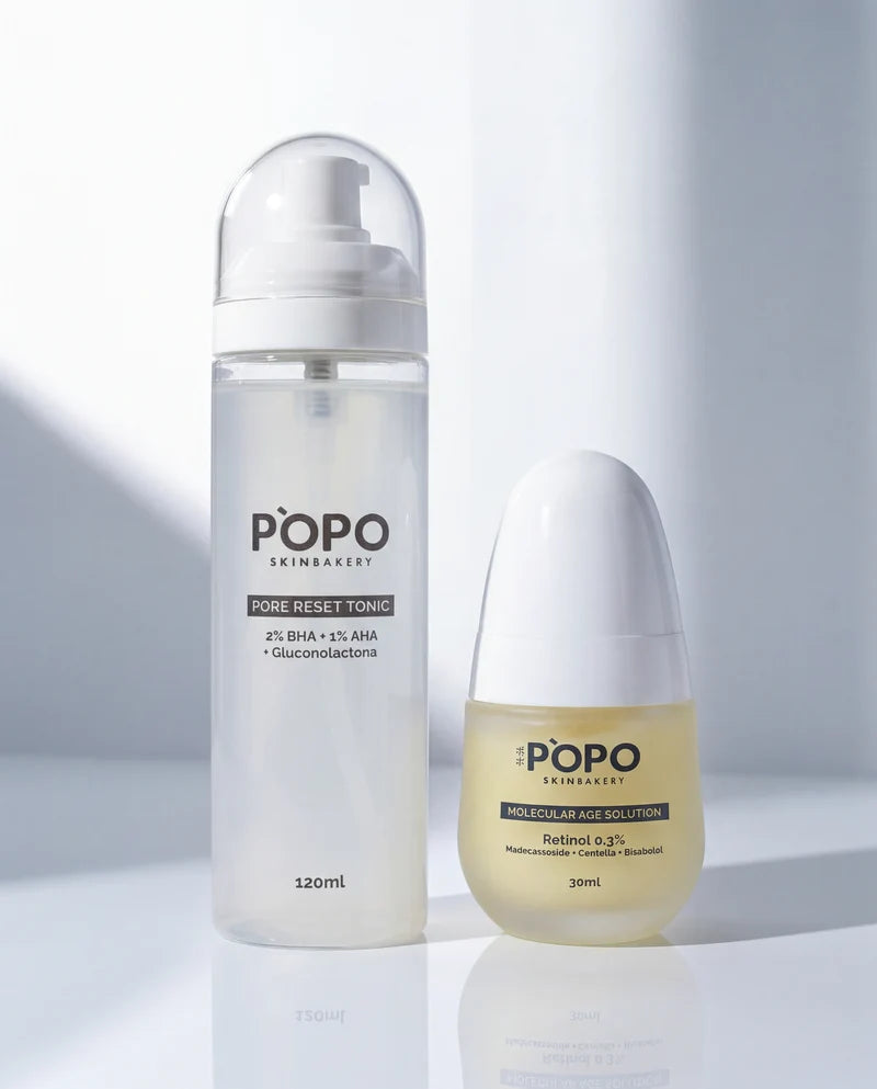 Kit Acne Care Pòpo Skin Bakery Tônico para Acne e Retinol 0,3%