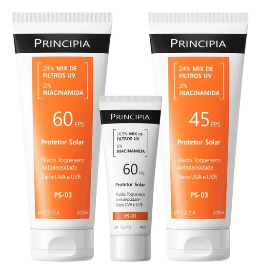 Kit Principia Protetor Solar Facial e Corporal FPS 60 + FPS 45