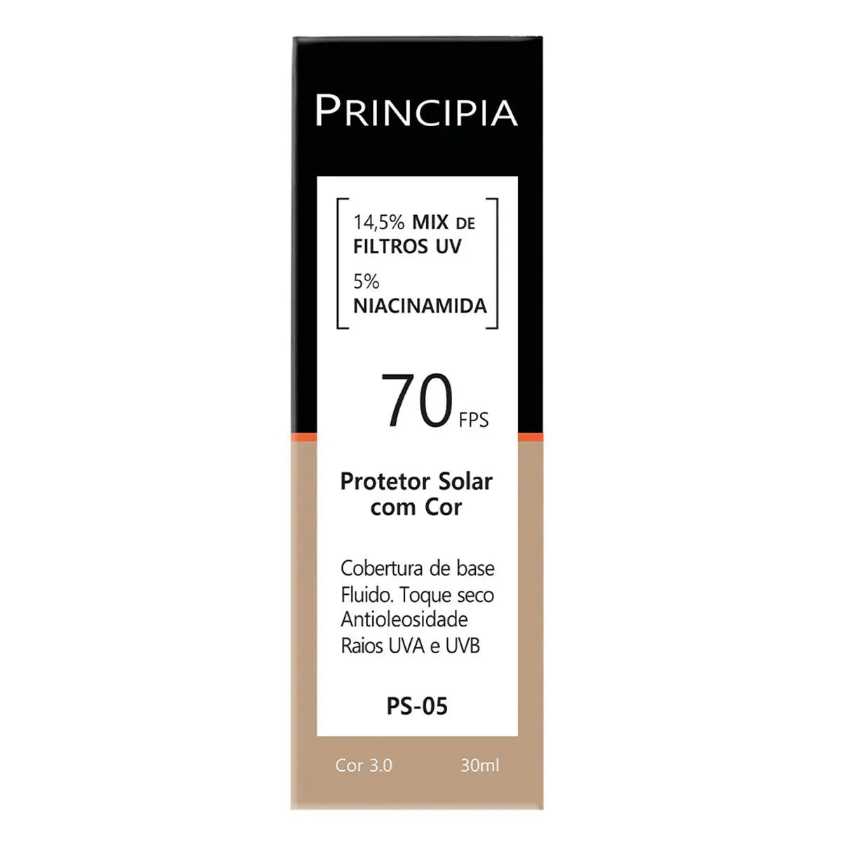 Protetor Solar Facial Principia PS-05 FPS 70 com Cor 3.0 30ml